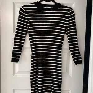 👗 BOGO 50% Black and white striped sweater dress